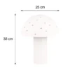 LED Tischleuchte aus Metall Weiß, Lampenschirm mit Dekorstanzung, Höhe 33 cm