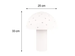 LED Tischleuchte aus Metall Weiß, Lampenschirm mit Dekorstanzung, Höhe 33 cm