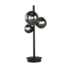 LED Tischleuchte BALA Schwarz mit 3 Rauchglas Kugeln, Höhe 48cm