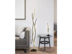 LED Tischleuchte BLAZE Lichtfarbe einstellbar dimmbar Schwarz Gold, Höhe 48cm