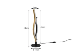 LED Tischleuchte BLAZE Lichtfarbe einstellbar dimmbar Schwarz Gold, Höhe 48cm