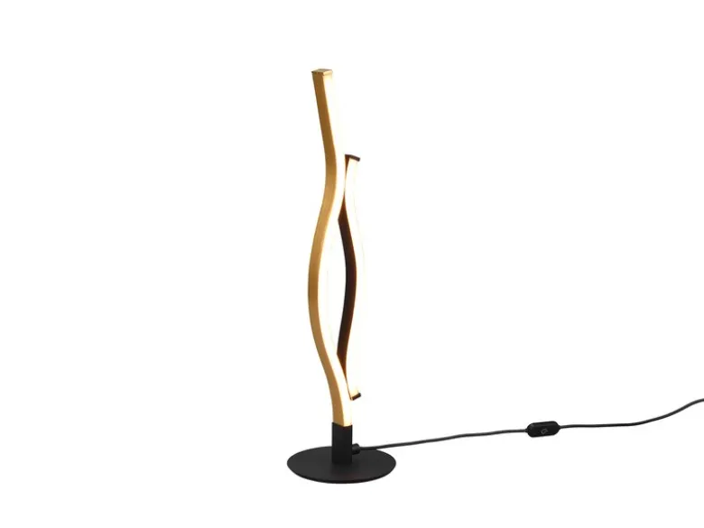 LED Tischleuchte BLAZE Lichtfarbe einstellbar dimmbar Schwarz Gold, Höhe 48cm
