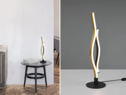 LED Tischleuchte BLAZE Lichtfarbe einstellbar dimmbar Schwarz Gold, Höhe 48cm