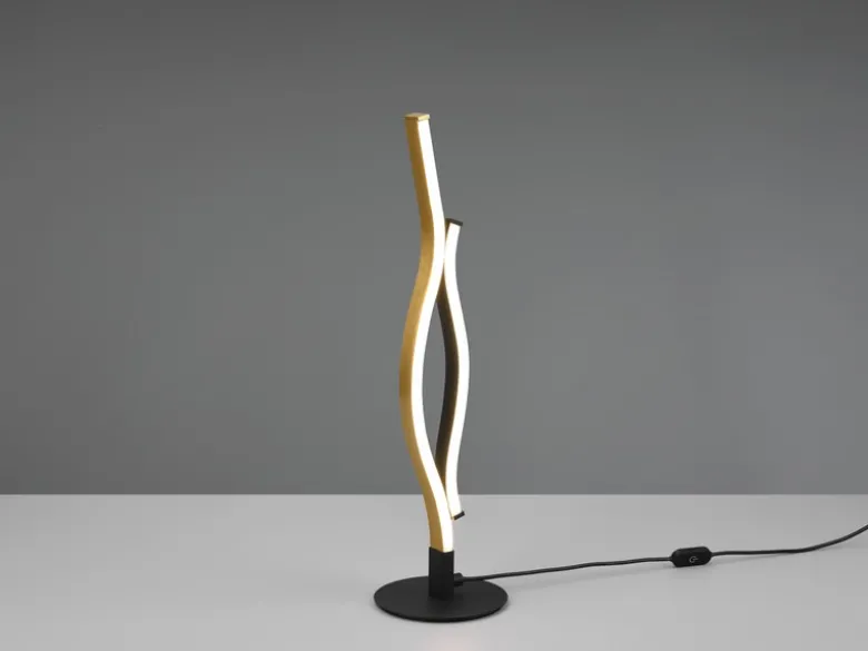 LED Tischleuchte BLAZE Lichtfarbe einstellbar dimmbar Schwarz Gold, Höhe 48cm