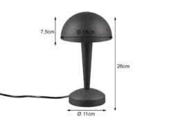 LED Tischleuchte CANARIA aus Metall mit Touchfunktion Schwarz Gold, Höhe 26cm