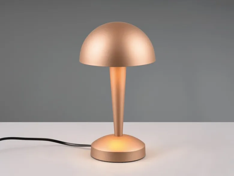 LED Tischleuchte CANARIA aus Metall mit Touchfunktion Coffee Gold, Höhe 26cm