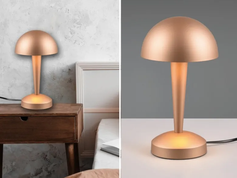 LED Tischleuchte CANARIA aus Metall mit Touchfunktion Coffee Gold, Höhe 26cm