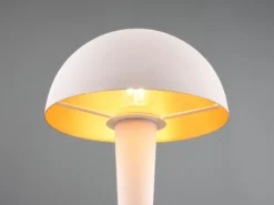 LED Tischleuchte CANARIA aus Metall mit Touchfunktion Weiß Gold, Höhe 26cm