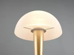 LED Tischleuchte CANARIA mit Glasschirm Touchfunktion Messing, Höhe 26cm