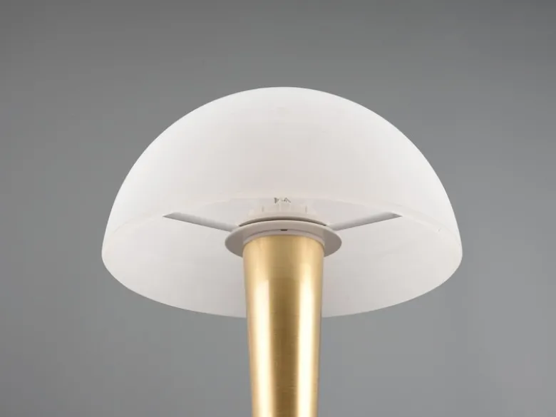 LED Tischleuchte CANARIA mit Glasschirm Touchfunktion Messing, Höhe 26cm
