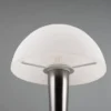 LED Tischleuchte CANARIA mit Glasschirm Touchfunktion Schwarz Chrom, Höhe 26cm