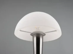 LED Tischleuchte CANARIA mit Glasschirm Touchfunktion Schwarz Chrom, Höhe 26cm