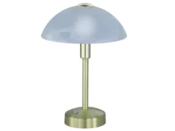 LED Tischleuchte DONNA dimmbar, Messing mit Glasschirm, Höhe 30cm