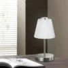LED Tischleuchte EMMY Metall 4-fach Dimmer Silber matt, Höhe 24cm