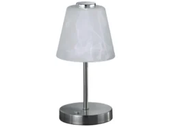 LED Tischleuchte EMMY Metall 4-fach Dimmer Silber matt, Höhe 24cm