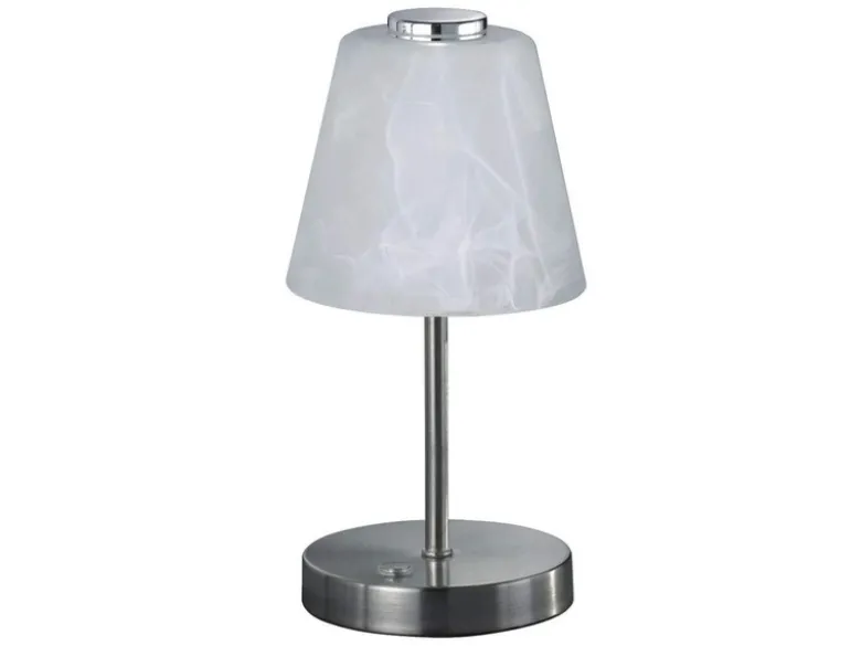 LED Tischleuchte EMMY Metall 4-fach Dimmer Silber matt, Höhe 24cm
