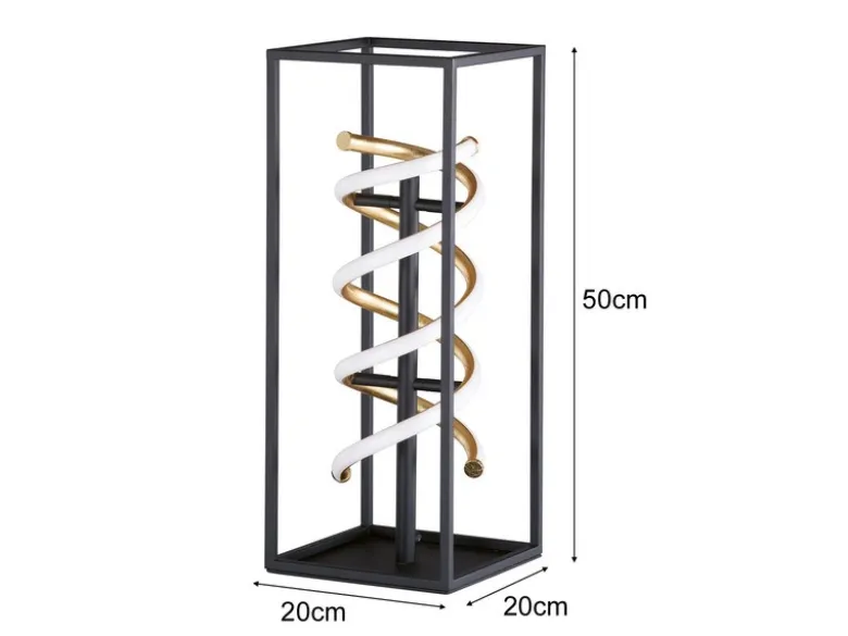 LED Tischleuchte GIAN Schwarz Gold dimmbar, Höhe 50cm