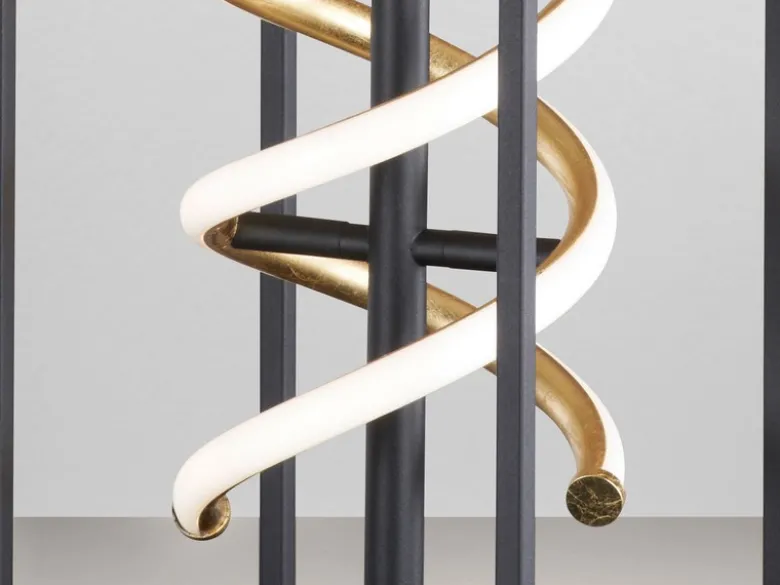 LED Tischleuchte GIAN Schwarz Gold dimmbar, Höhe 50cm