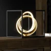 LED Tischleuchte GISI Schwarz Gold mit Sensordimmer, Höhe 25cm