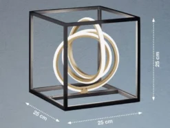 LED Tischleuchte GISI Schwarz Gold mit Sensordimmer, Höhe 25cm