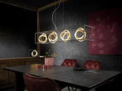 LED Tischleuchte GISI Schwarz Gold mit Sensordimmer, Höhe 25cm