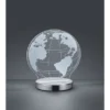 LED Tischleuchte GLOBE 3D Optik Chrom Lichtfarbe einstellbar, Höhe 20cm