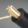 LED Tischleuchte Gold & Metallschirm Schwarz, Höhe 44cm