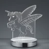 LED Tischleuchte KARO Einhorn 3D Optik, Lichtfarbe einstellbar, Höhe 17cm