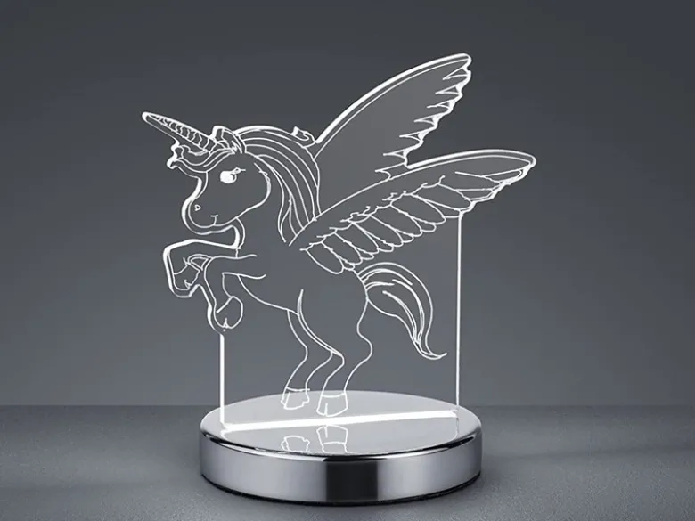 LED Tischleuchte KARO Einhorn 3D Optik, Lichtfarbe einstellbar, Höhe 17cm