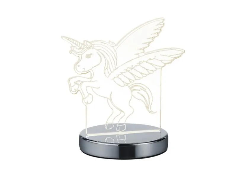 LED Tischleuchte KARO Einhorn 3D Optik, Lichtfarbe einstellbar, Höhe 17cm