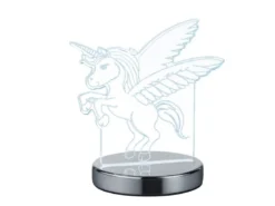 LED Tischleuchte KARO Einhorn 3D Optik, Lichtfarbe einstellbar, Höhe 17cm