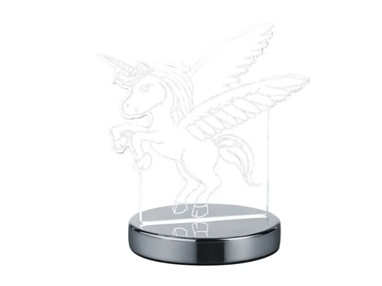 LED Tischleuchte KARO Einhorn 3D Optik, Lichtfarbe einstellbar, Höhe 17cm