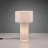 LED Tischleuchte Korpus und Lampenschirm Stoff Ultimate Grau, Höhe 40cm
