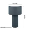 LED Tischleuchte Korpus und Lampenschirm Stoff Blau, Höhe 40cm