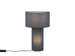 LED Tischleuchte Korpus und Lampenschirm Stoff Blau, Höhe 40cm