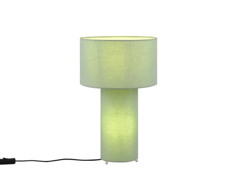 LED Tischleuchte Korpus und Lampenschirm Stoff Pistaziengrün, Höhe 40cm