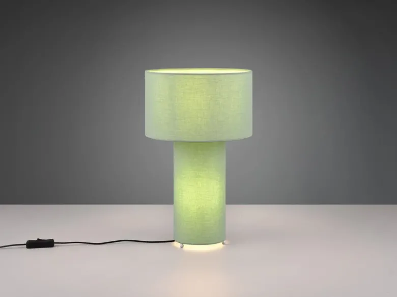 LED Tischleuchte Korpus und Lampenschirm Stoff Pistaziengrün, Höhe 40cm