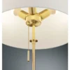 LED Tischleuchte Messing mit Stoffschirm Weiß, Höhe 45-56cm verstellbar
