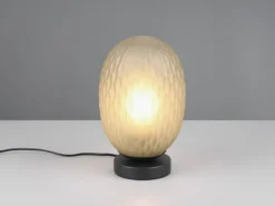 LED Tischleuchte mit ovalem Glasschirm Grün, Höhe 28cm