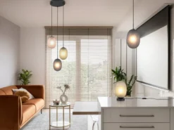 LED Tischleuchte mit ovalem Glasschirm Grün, Höhe 28cm