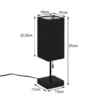 LED Tischleuchte mit Stoffschirm Schwarz & USB Ladestation, Höhe 35cm
