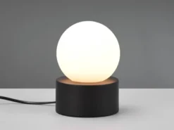 LED Tischleuchte mit Touch-Funktion, Glasschirm Weiß, Schwarz, Höhe 17cm