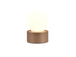 LED Tischleuchte mit Touch-Funktion, Glasschirm Weiß, Coffee, Höhe 17cm