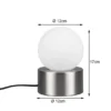 LED Tischleuchte mit Touch-Funktion, Glasschirm Weiß Silber, Höhe 17cm