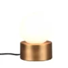 LED Tischleuchte mit Touch-Funktion & Glaskugel Weiß, Altmessing Höhe 17cm