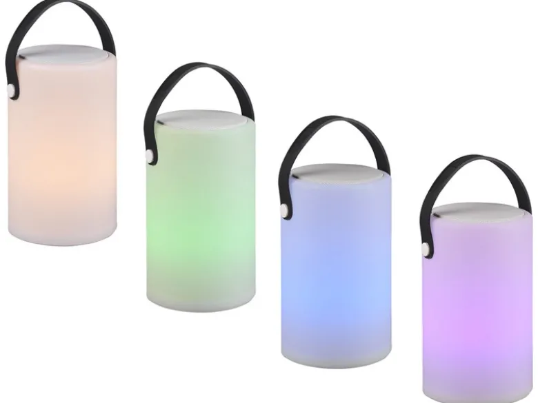 LED Tischleuchten 2er SET dimmbar mit Farbwechsler, Bluetooth Lautsprecher USB