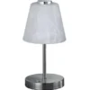 LED Tischleuchten 2er SET 4-fach Dimmer Silber Alabaster Glas, Höhe 24cm