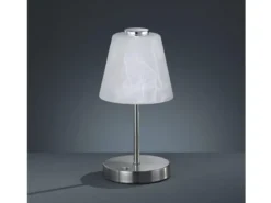 LED Tischleuchten 2er SET 4-fach Dimmer Silber Alabaster Glas, Höhe 24cm
