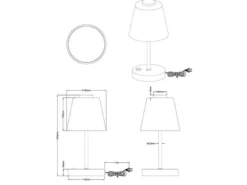 LED Tischleuchten 2er SET 4-fach Dimmer Silber Alabaster Glas, Höhe 24cm