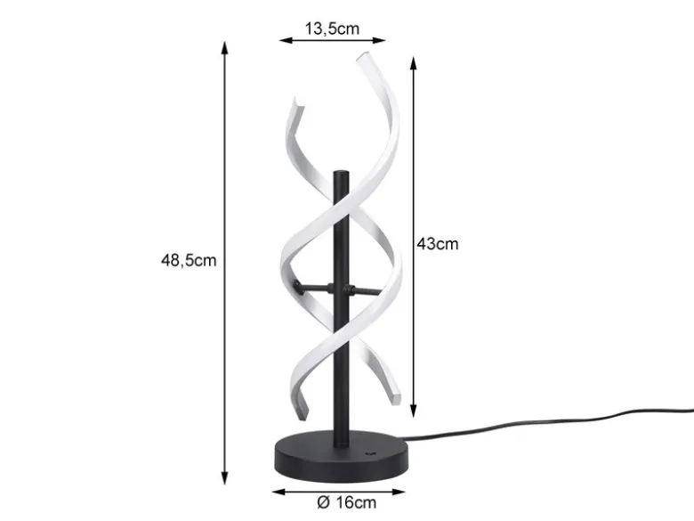 LED Tischleuchte SEQUENCE dimmbar Silber, Höhe 48cm